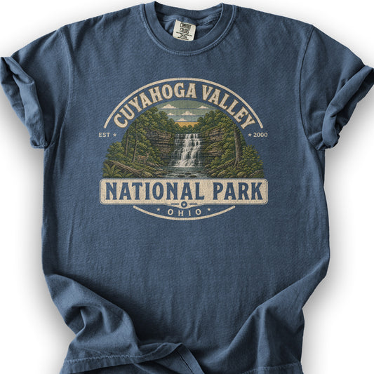 Cuyahoga Valley Medallion T-Shirt - Denim