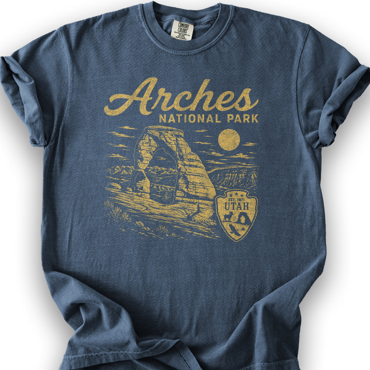 Arches Vintage Sketch T-Shirt - Denim