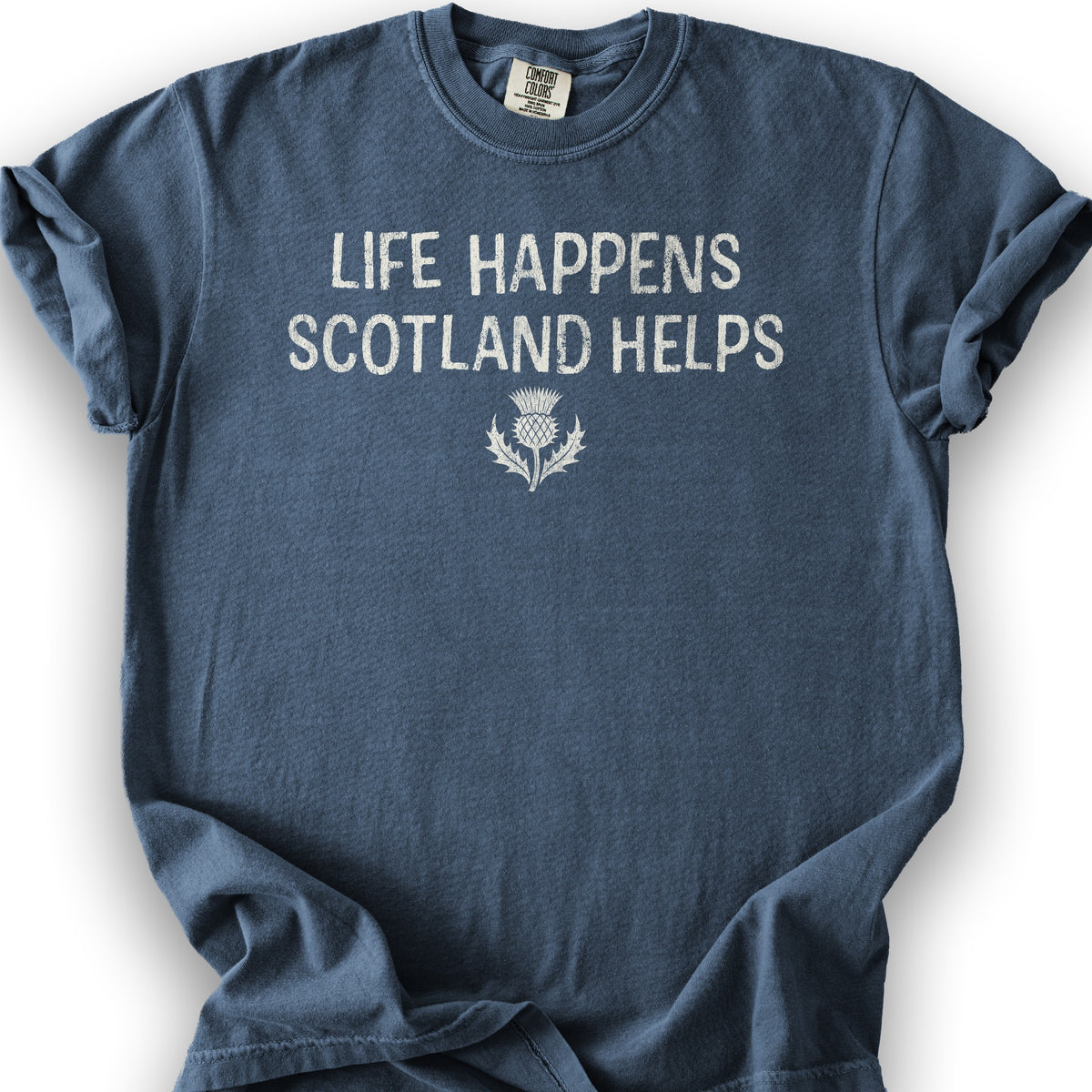 Life Happens Scotland T-Shirt - Denim