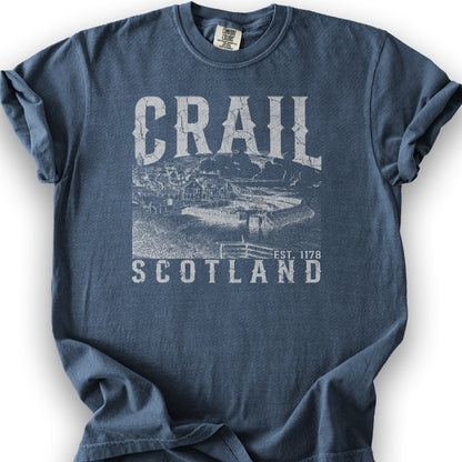 Crail Scotland Sketch T-Shirt - Denim