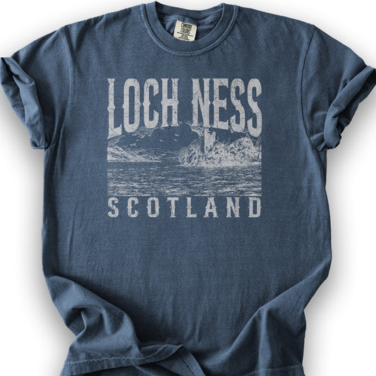 Loch Ness Sketch T-Shirt - Denim