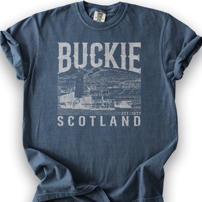 Buckie Scotland Sketch T-Shirt - Denim