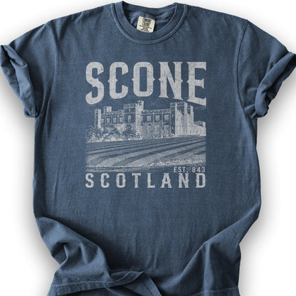 Scone Scotland Sketch T-Shirt - Denim