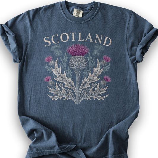 Scotland Thistle Echo T-Shirt - Denim