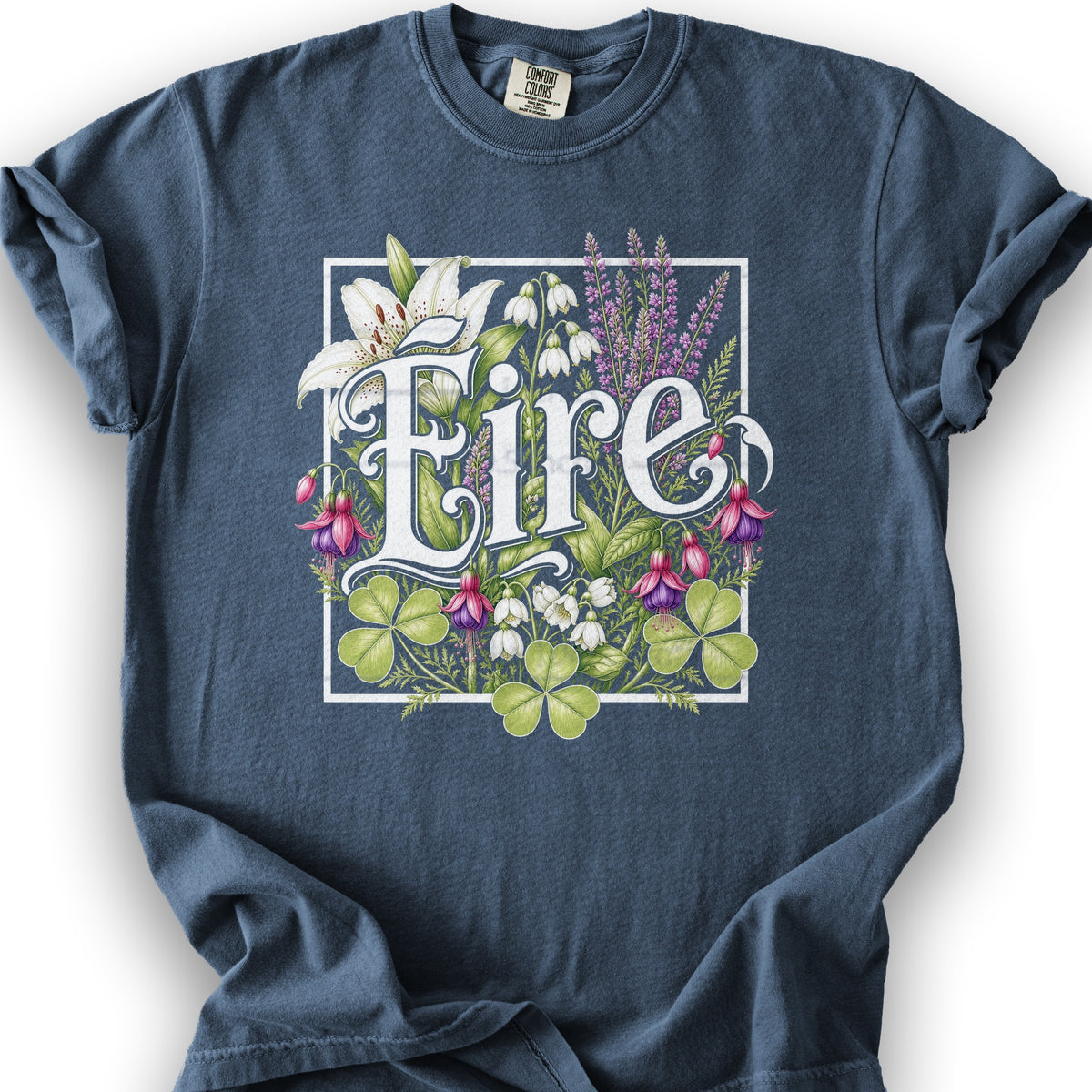 Eire Floral T-Shirt - Denim