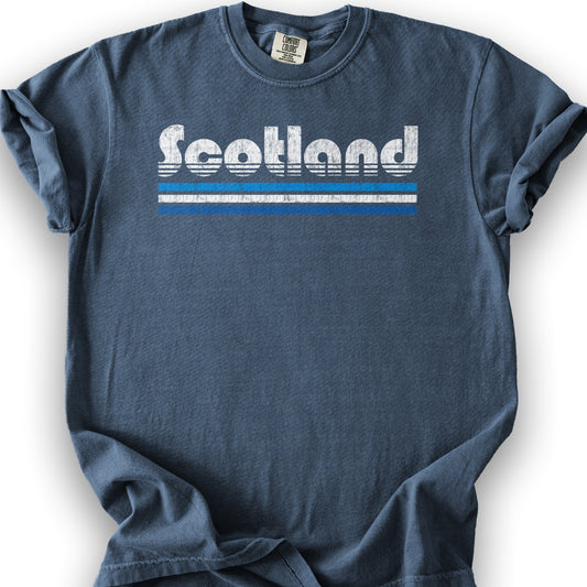 Scotland Retro Stripe T-Shirt - Denim