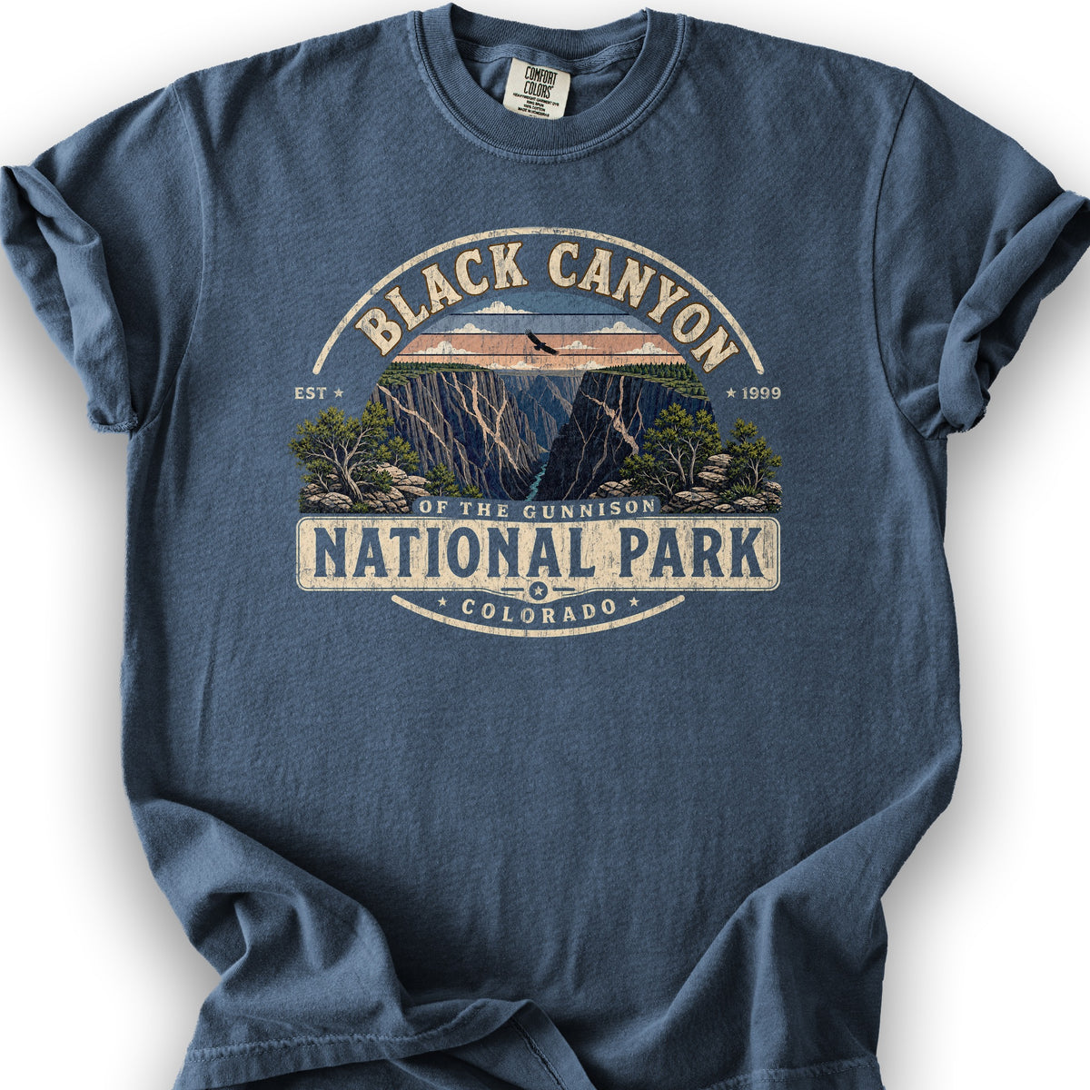Black Canyon Medallion T-Shirt - Denim