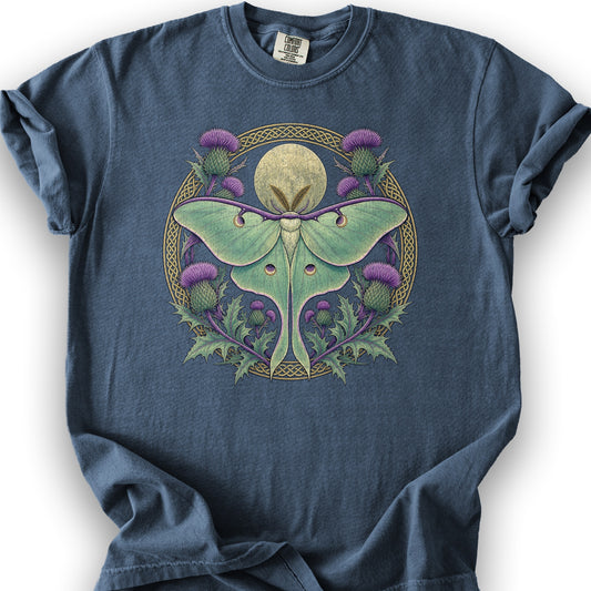 Thistle Luna Moth T-Shirt - Denim
