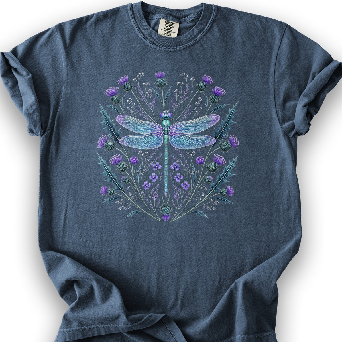 Dragonfly Thistle T-Shirt - Denim