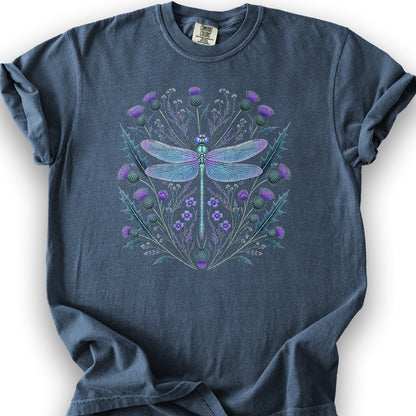 Dragonfly Thistle T-Shirt - Denim