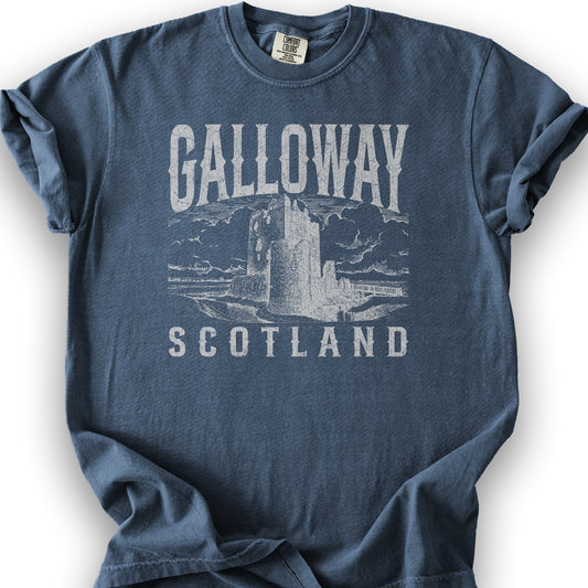 Galloway Scotland Sketch T-Shirt - Denim