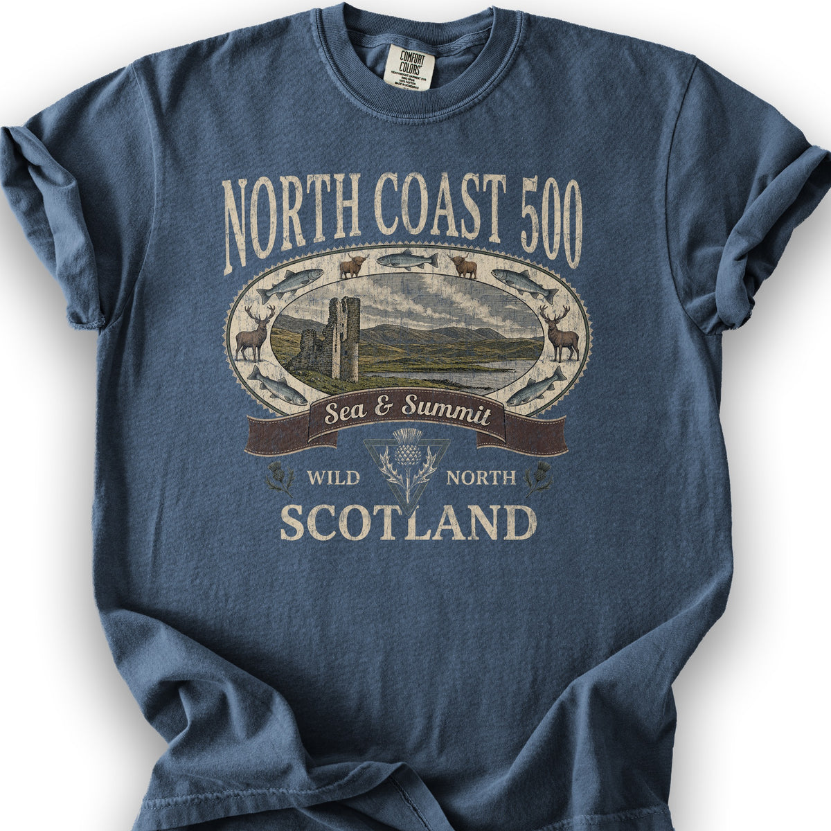 North Coast 500 Heritage T-Shirt - Denim