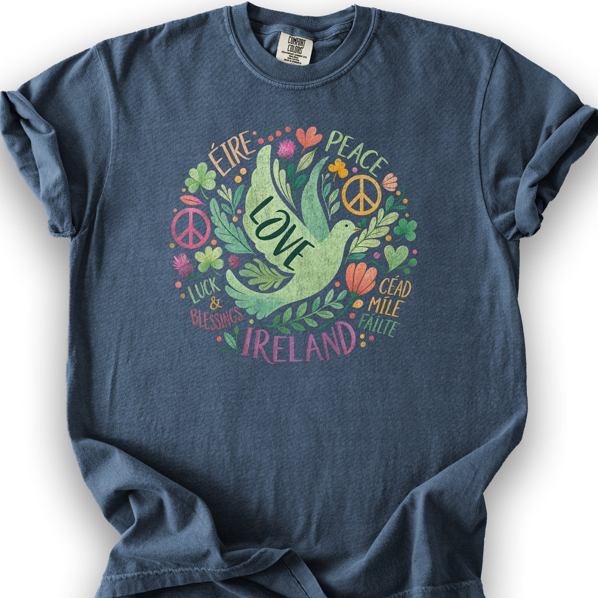 Ireland Peace Dove T-Shirt - Denim