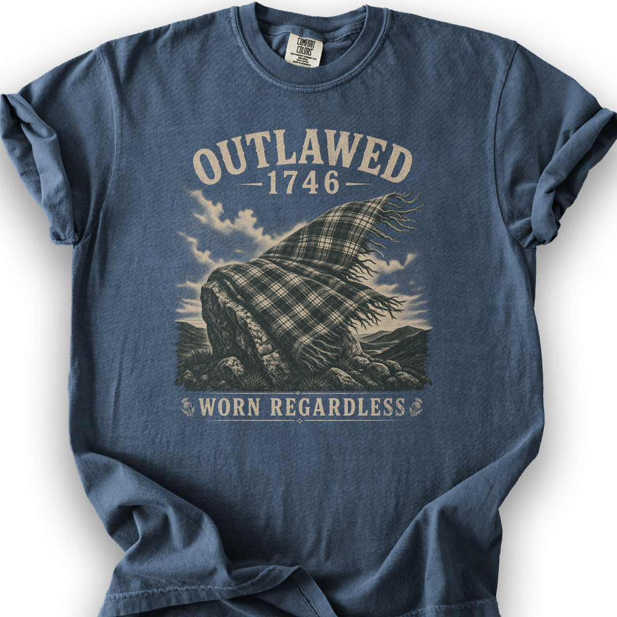 Outlawed Worn Regardless T-Shirt - Denim