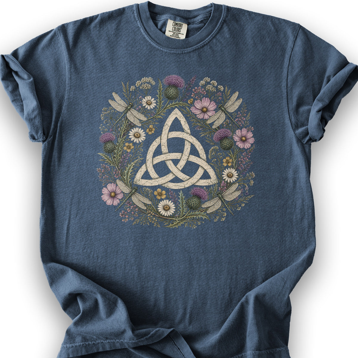 Trinity Knot Wreath T-Shirt - Denim