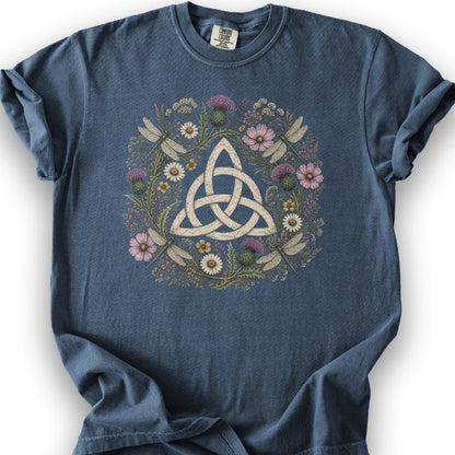 Trinity Knot Wreath T-Shirt - Denim
