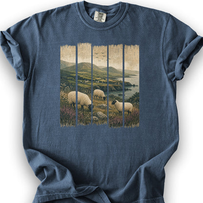 Ireland Sheep Panels T-Shirt - Denim