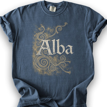 Alba Ancient Spirals T-Shirt - Denim