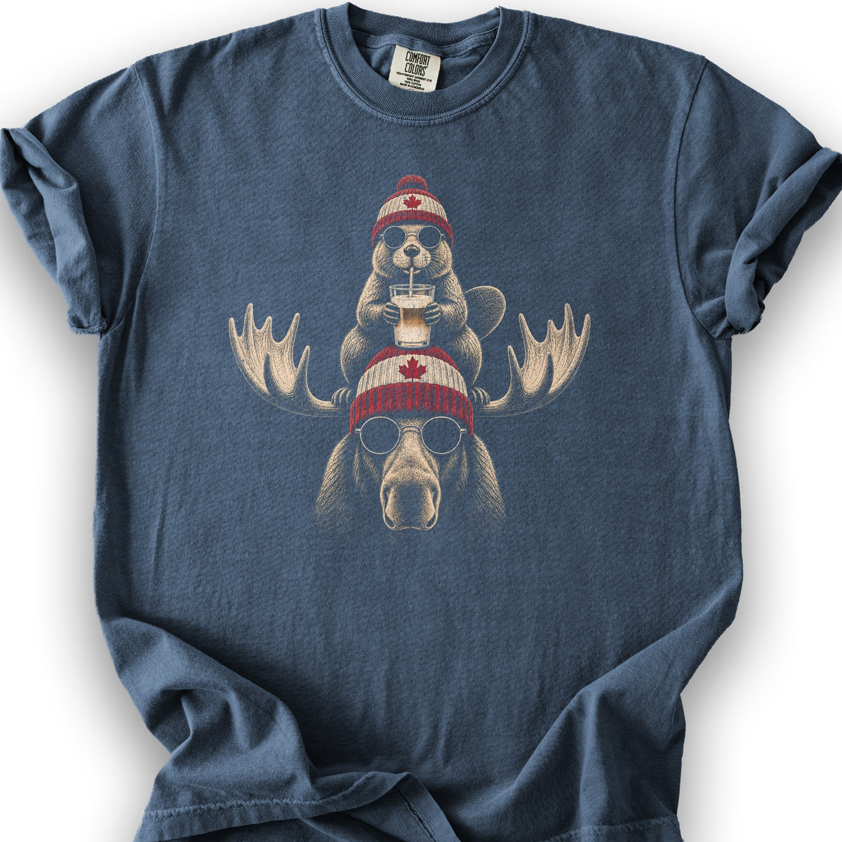 Beaver Moose Canada T-Shirt - Denim