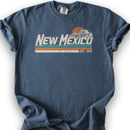 New Mexico Retro Stripe T-Shirt - Denim