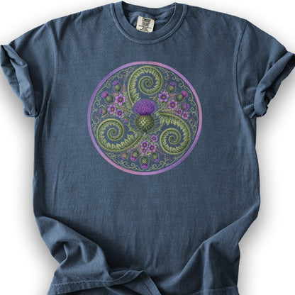 Thistle Triskele Fern T-Shirt - Denim