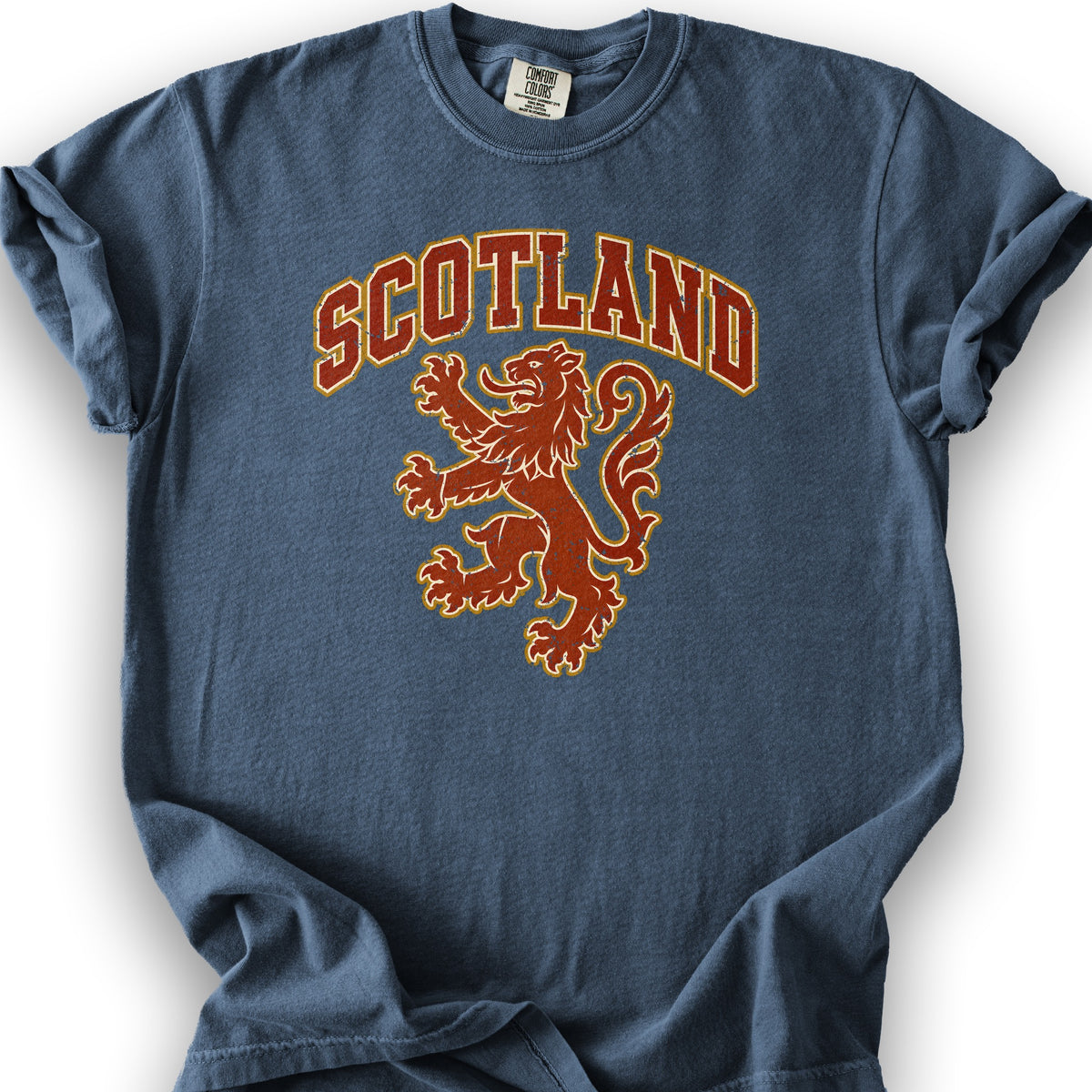 Red Vintage Rampant Lion T-Shirt - Denim