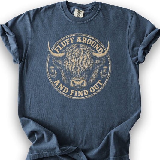 Fluff Around Coo T-Shirt - Denim