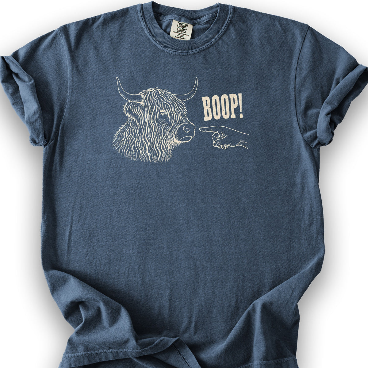 Boop Highland Coo T-Shirt - Denim