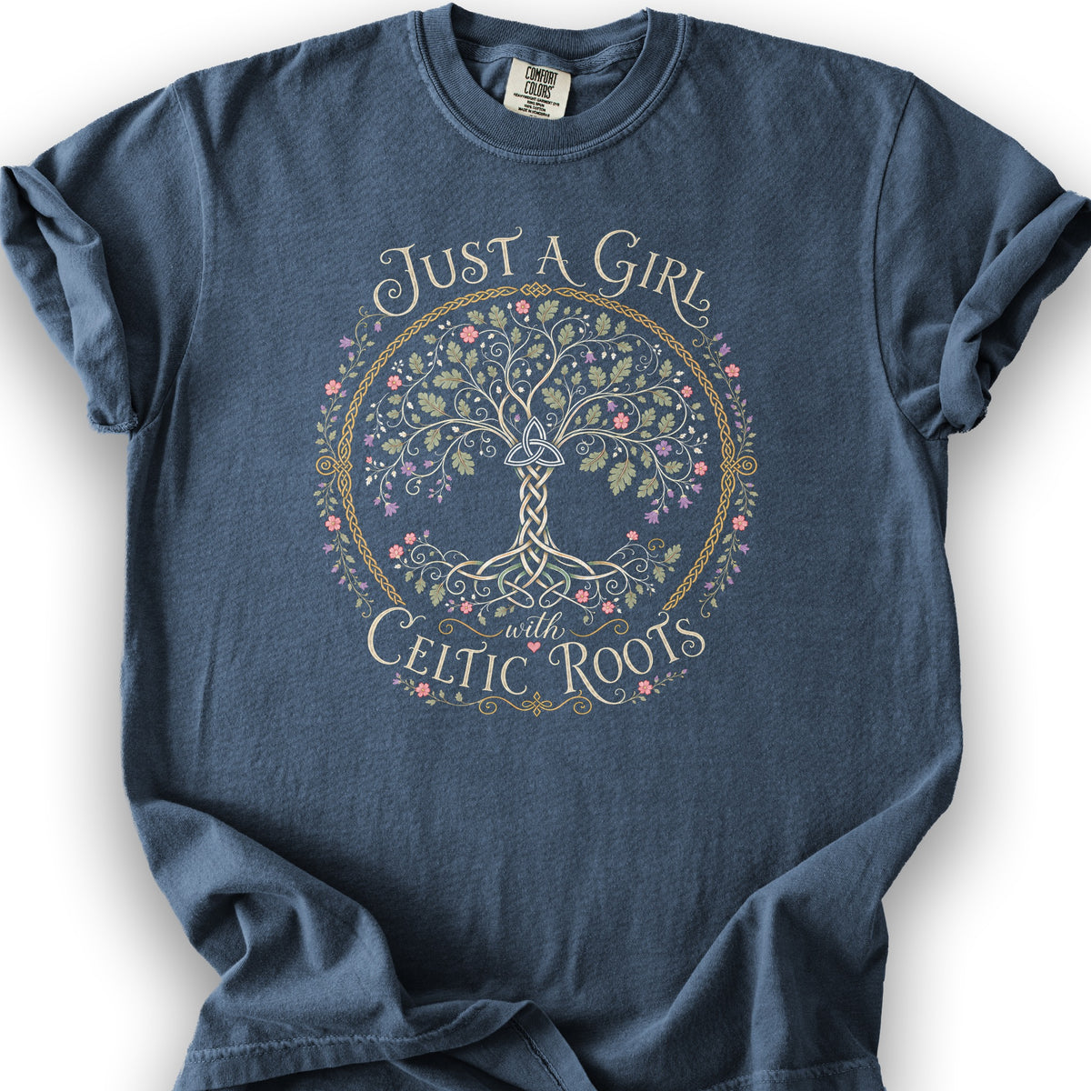 Just A Girl Celtic T-Shirt - Denim