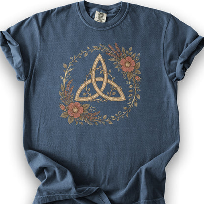 Trinity Garden Wreath T-Shirt - Denim