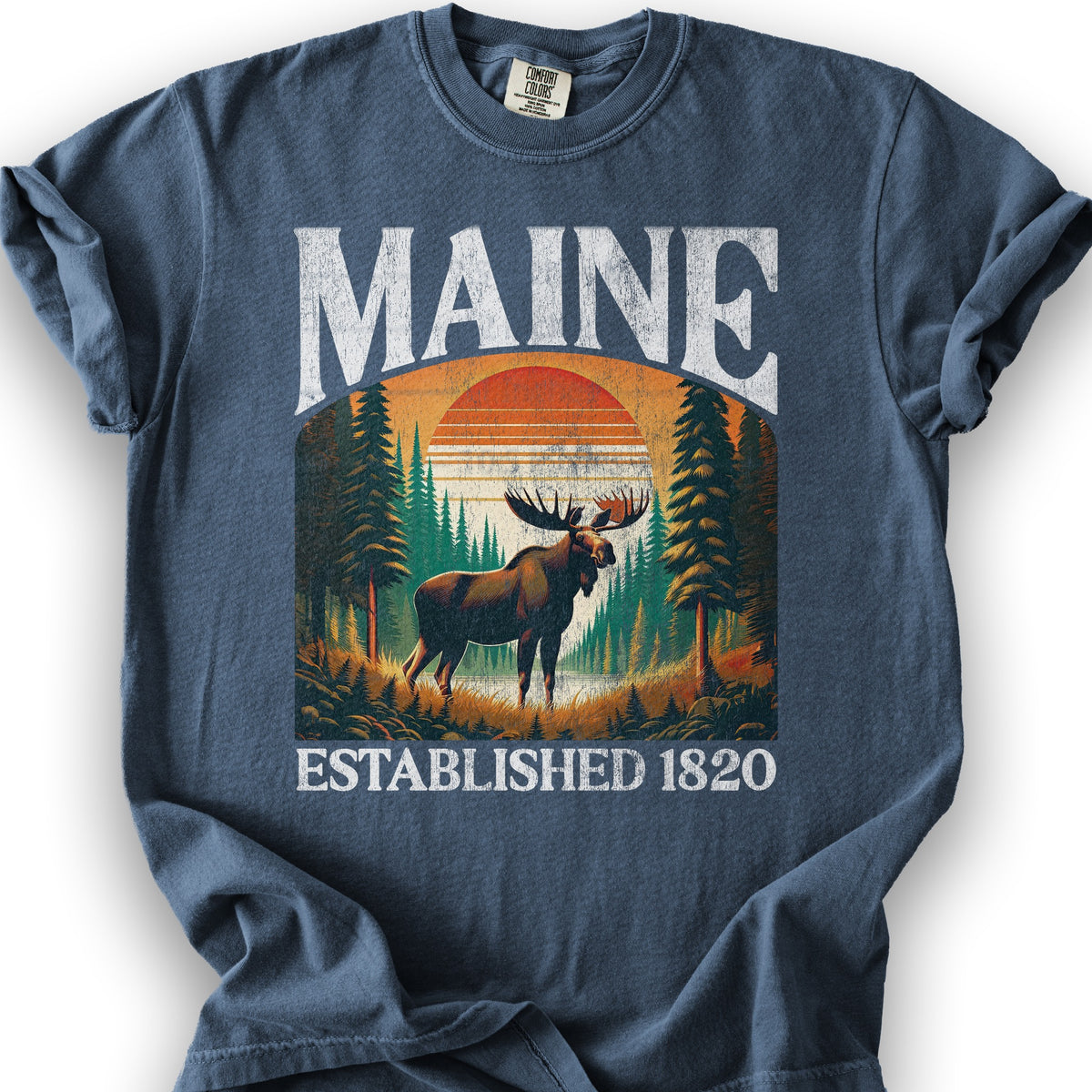 Maine "Big and Bold" State T-Shirt - Denim