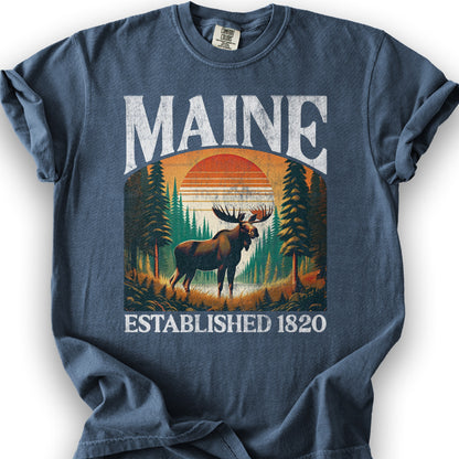 Maine "Big and Bold" State T-Shirt - Denim