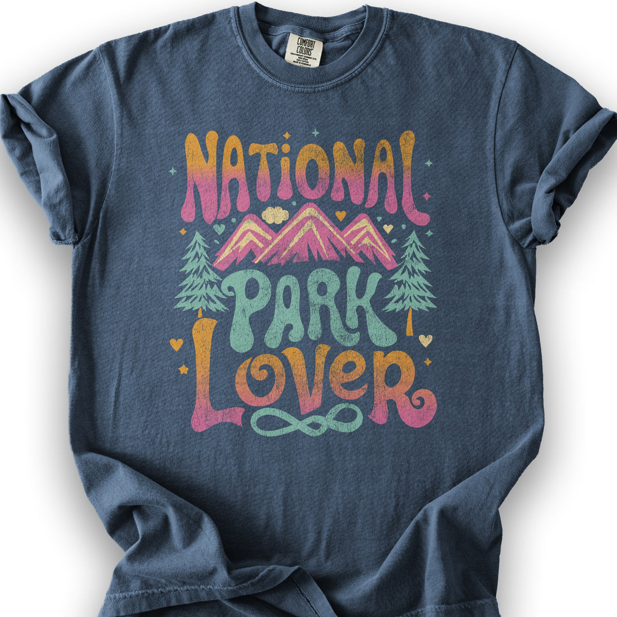 National Park Lover "Groovy Color" T-Shirt - Denim