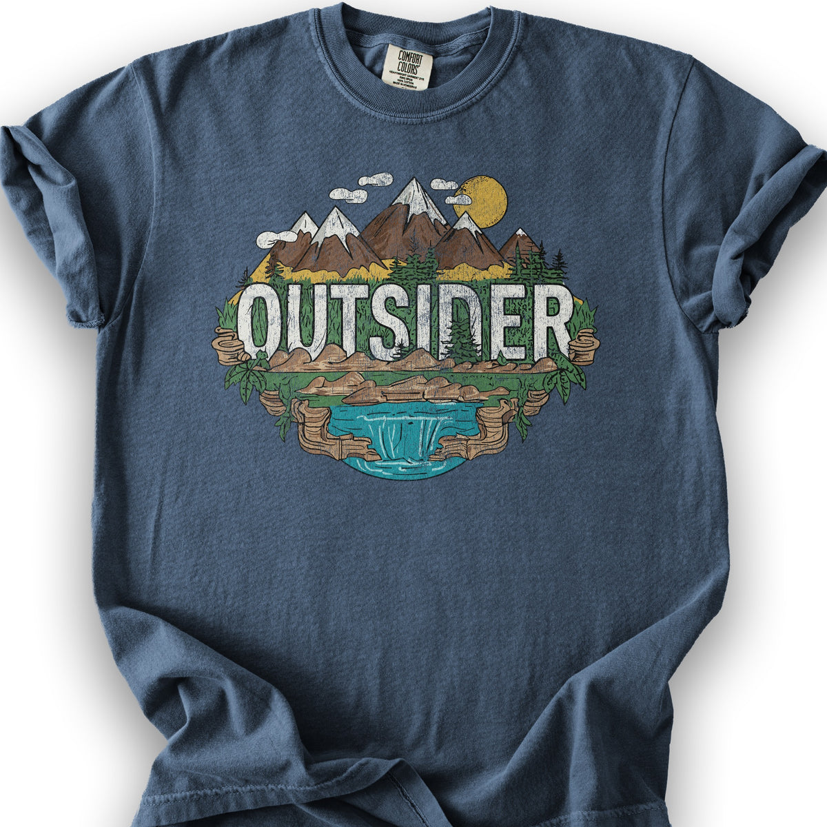 Outsider Graphic T-Shirt - Denim