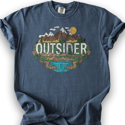 Outsider Graphic T-Shirt - Denim