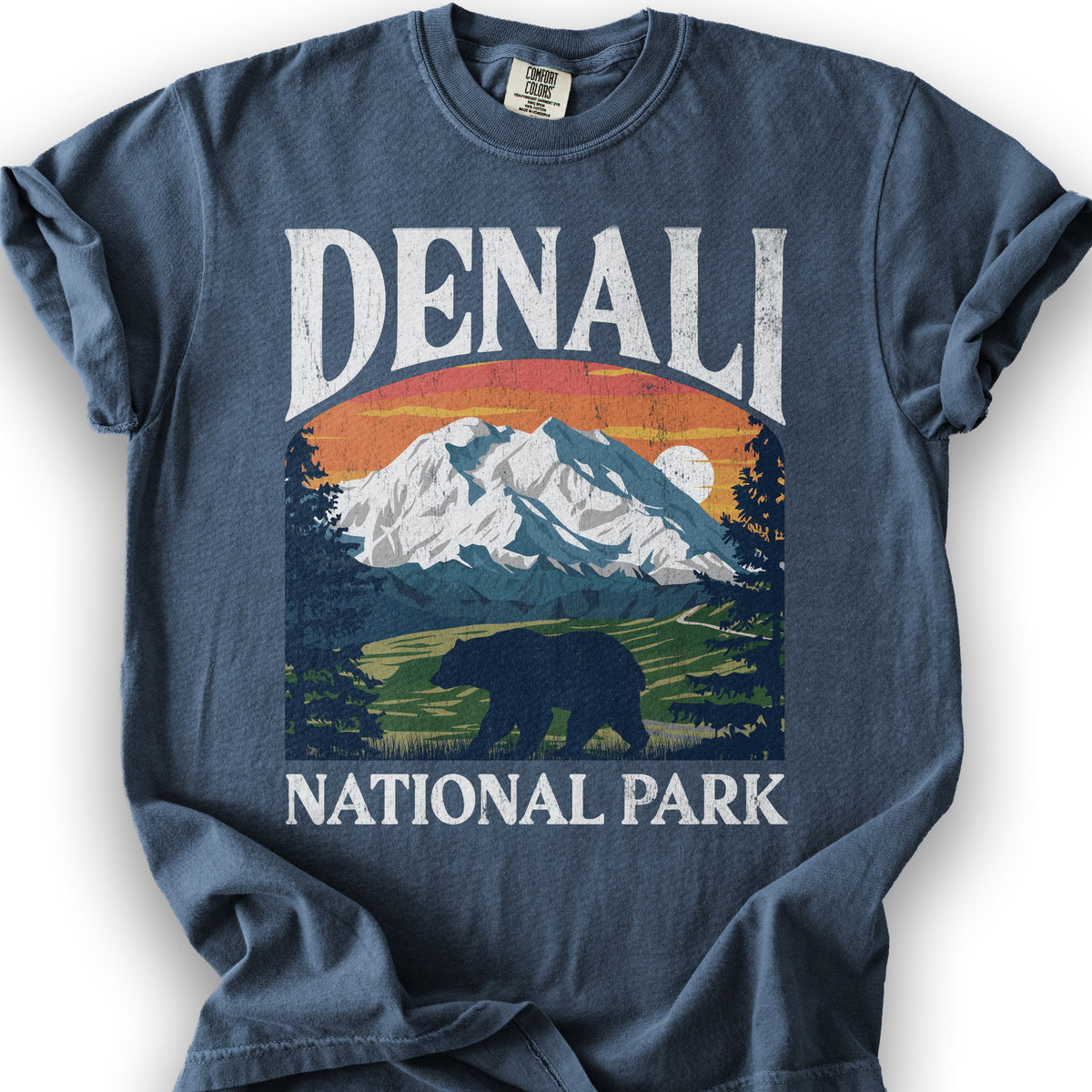 Denali National Park "Big and Bold" T-Shirt - Denim