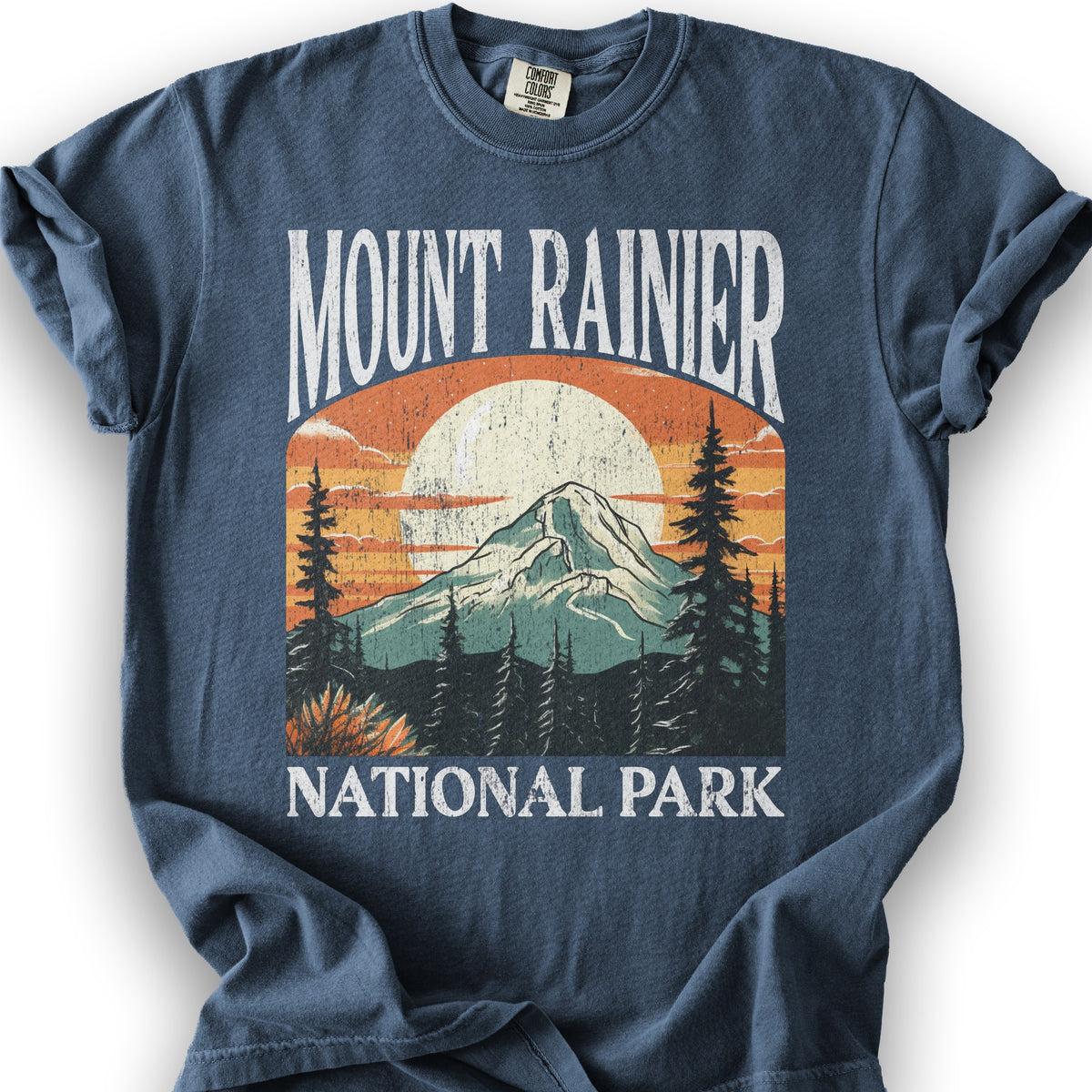 Mount Rainier National Park "Big and Bold" T-Shirt - Denim