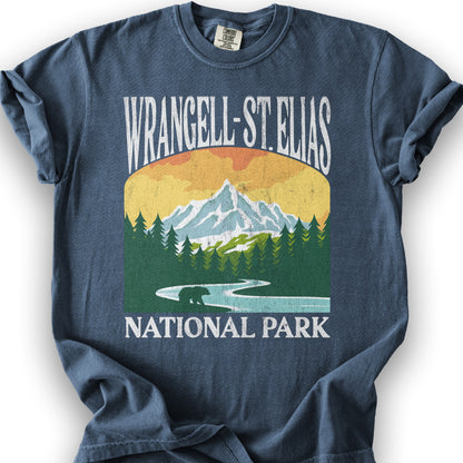 Wrangell St. Elias National Park "Big and Bold" T-Shirt - Denim