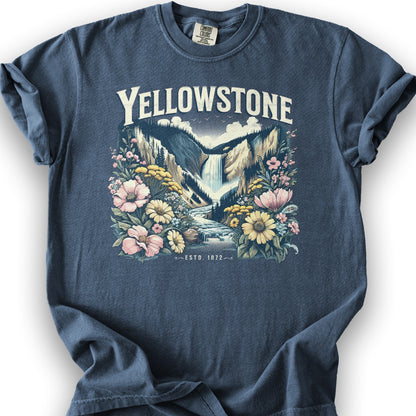 Yellowstone National Park "Wildflower" T-Shirt - Denim