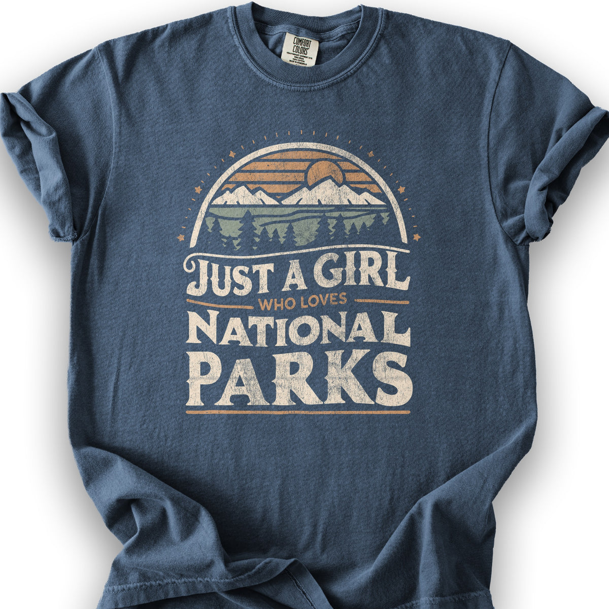 Just a Girl Who Loves National Parks T-Shirt - Denim