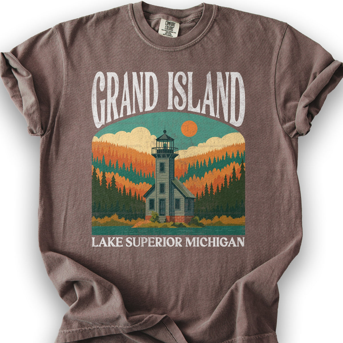 Grand Island Michigan "Big and Bold" T-Shirt - Espresso