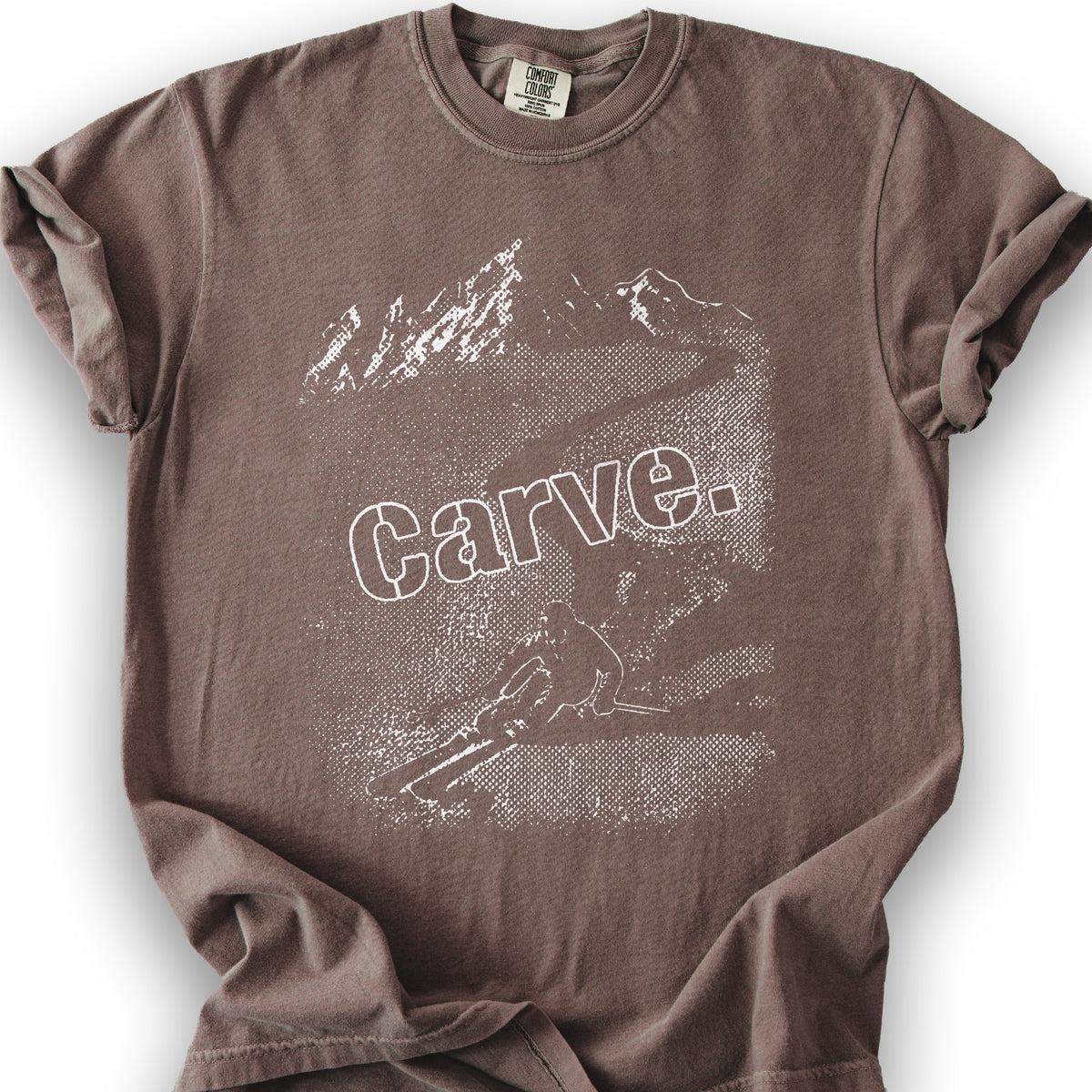 Carve Ski Print T-shirt - Espresso