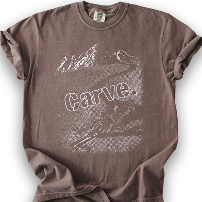 Carve Ski Print T-shirt - Espresso