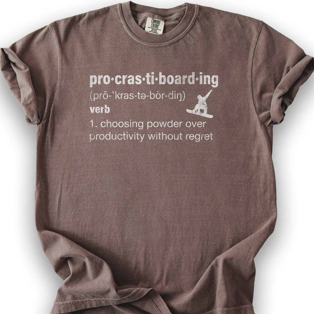 Procrastiboarding Snowboard T-shirt - Espresso