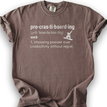 Procrastiboarding Snowboard T-shirt - Espresso