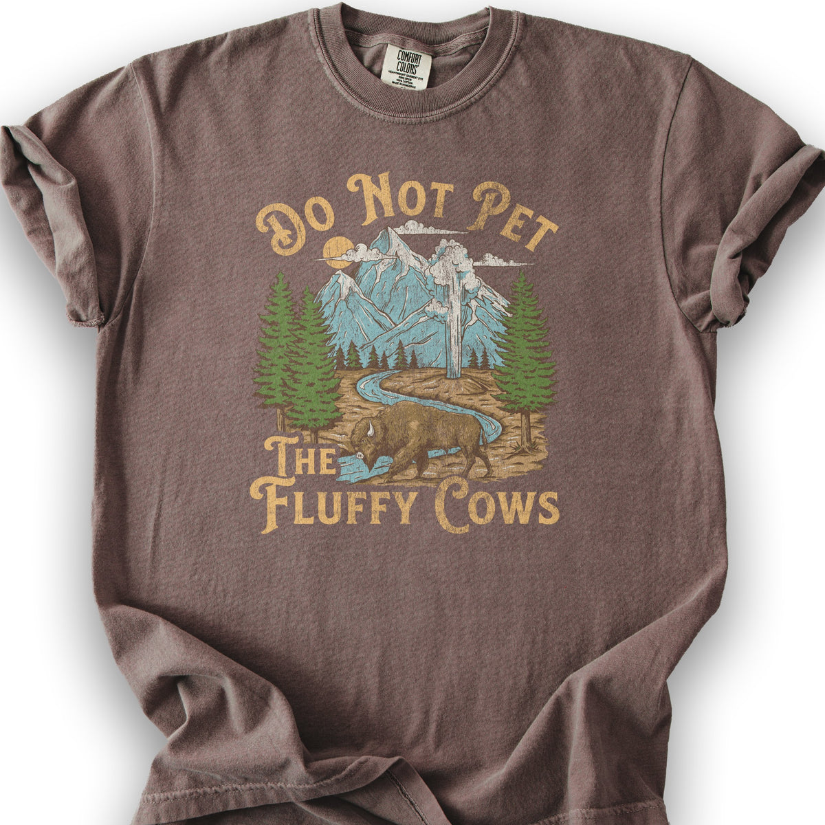 Fluffy Cows Yellowstone T-Shirt - Espresso