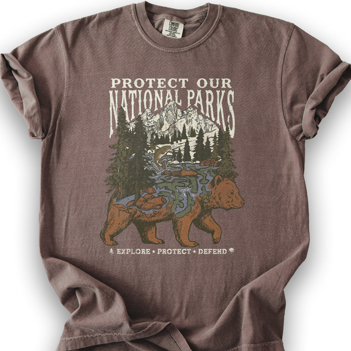 Protect Our Parks Bear T-Shirt - Espresso