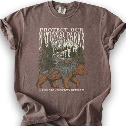 Protect Our Parks Bear T-Shirt - Espresso