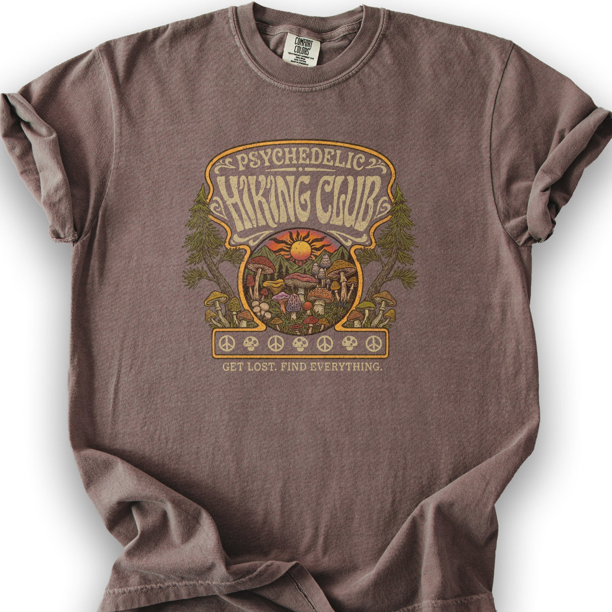 Pyschedelic Hiking Club V2 T-Shirt - Espresso