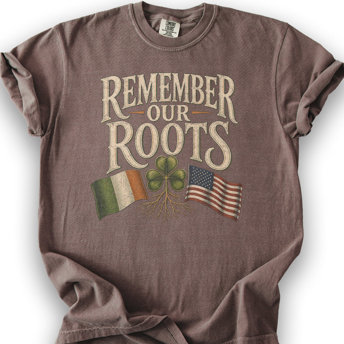 Remember Irish Roots T-Shirt - Espresso
